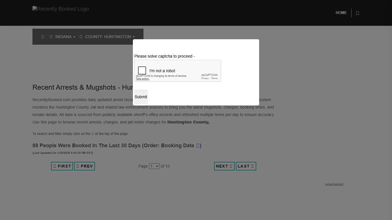 Huntington County, Indiana Mugshots RecentlyBooked.com